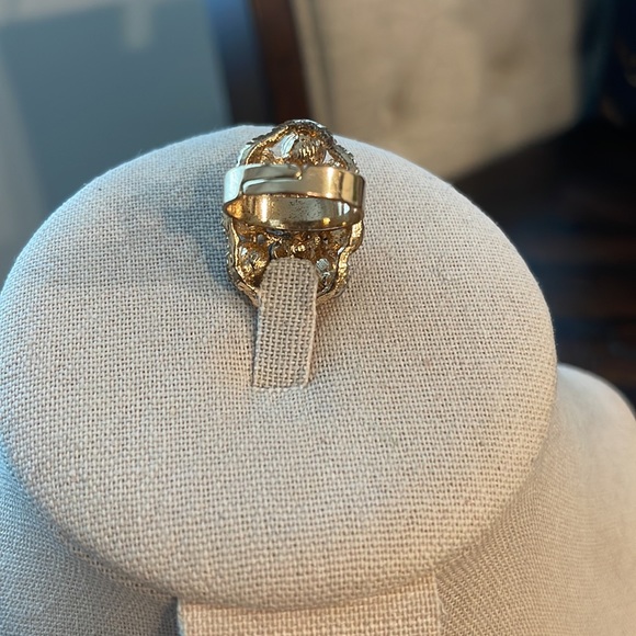 Ring Rose Gold Plated Adjustable Stone Ring - Picture 7 of 12